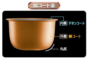 東芝マイコン炊飯器の銅コート釜の特徴